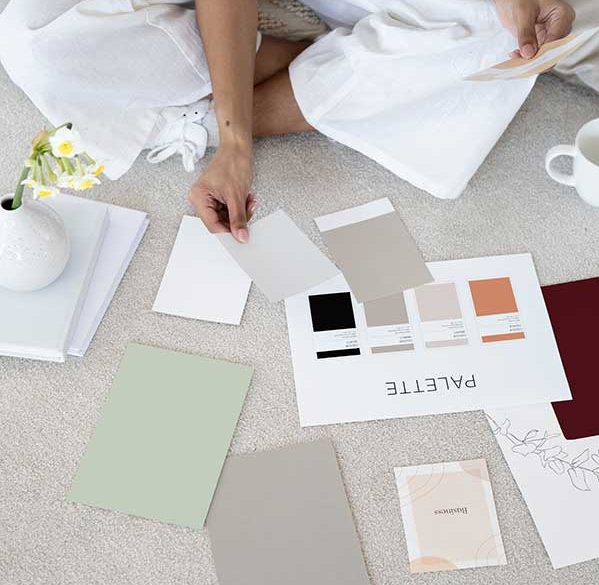 girl brand planning with colour palette neutral colours