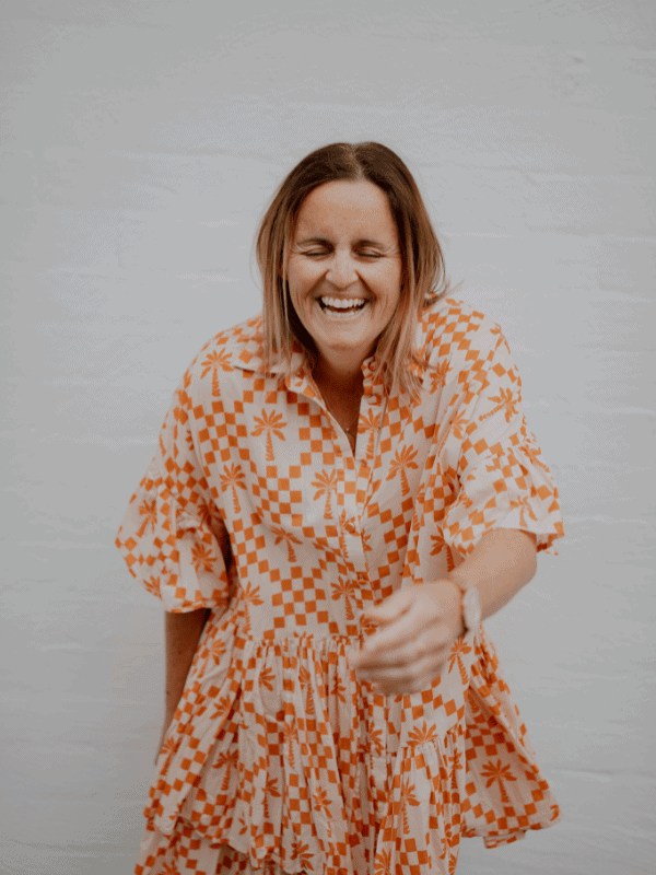 Greer from zel designs laughing